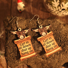 Load image into Gallery viewer, Donkey Letter Wooden Dangle Earrings
