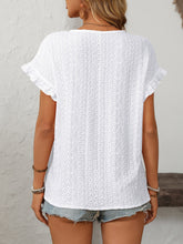 Load image into Gallery viewer, Mandy Eyelet Round Neck Short Sleeve Top
