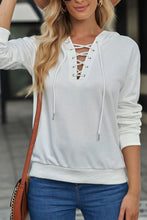 Load image into Gallery viewer, Lace Up Long Sleeve Hoodie