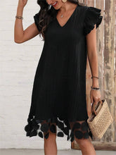 Load image into Gallery viewer, Ruffled V-Neck Cap Sleeve Dress
