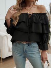 Load image into Gallery viewer, Off-Shoulder Flounce Sleeve Blouse