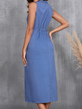 Load image into Gallery viewer, Ruched Sleeveless Midi Dress