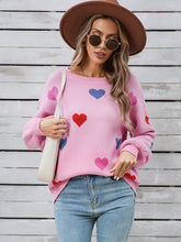 Load image into Gallery viewer, Angel Wings Heart Round Neck Long Sleeve Sweater
