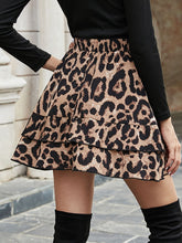 Load image into Gallery viewer, Ruffled Leopard Elastic Waist Skirt
