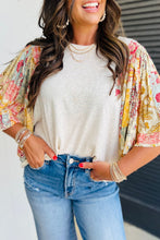 Load image into Gallery viewer, Printed Round Neck Flutter Sleeve Blouse