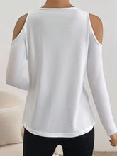 Load image into Gallery viewer, V-Neck Cold Shoulder Long Sleeve T-Shirt