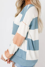 Load image into Gallery viewer, Contrast Color Block Round Neck Long Sleeve Top