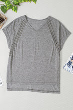 Load image into Gallery viewer, Heathered V-Neck Short Sleeve T-Shirt