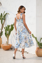 Load image into Gallery viewer, Smocked Printed Square Neck Midi Dress
