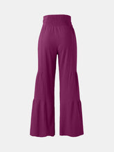 Load image into Gallery viewer, Tied Ruched Wide Leg Pants