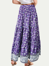 Load image into Gallery viewer, Full Size Tiered Printed Elastic Waist Skirt