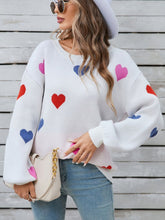 Load image into Gallery viewer, Angel Wings Heart Round Neck Long Sleeve Sweater