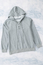 Load image into Gallery viewer, Lace Up Long Sleeve Hoodie