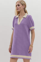 Load image into Gallery viewer, Oh Frill Contrast Trim Johnny Collar Short Sleeve Mini Dress