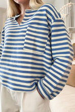 Load image into Gallery viewer, Stripe Chest Pocket Notched Top