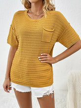 Load image into Gallery viewer, Round Neck Half Sleeve Knit Top