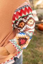 Load image into Gallery viewer, Plus Size Drawstring Geometric Long Sleeve Hoodie