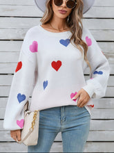 Load image into Gallery viewer, Angel Wings Heart Round Neck Long Sleeve Sweater