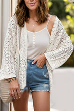 Load image into Gallery viewer, Openwork Open Front Dropped Shoulder Cardigan