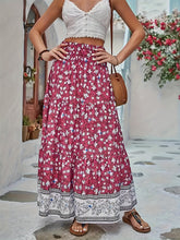 Load image into Gallery viewer, Full Size Tiered Printed Elastic Waist Skirt