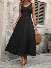 Load image into Gallery viewer, Smocked Scoop Neck Sleeveless Tank Dress