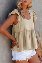Load image into Gallery viewer, Full Size Ruffled Square Neck Cap Sleeve Blouse