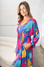 Load image into Gallery viewer, White Birch Full Size Printed V-Neck Mini Dress