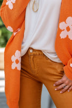 Load image into Gallery viewer, Flower Open Front Long Sleeve Cardigan