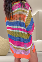 Load image into Gallery viewer, Openwork Round Neck Dropped Shoulder Knit Cover-Up