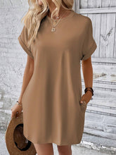 Load image into Gallery viewer, Round Neck Short Sleeve Mini Dress