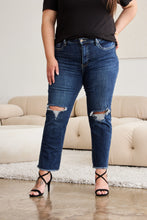 Load image into Gallery viewer, RFM Crop Dylan Full Size Tummy Control Distressed High Waist Raw Hem Jeans