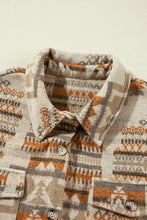 Load image into Gallery viewer, Plus Size Geometric Collared Neck Long Sleeve Jacket