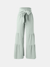 Load image into Gallery viewer, Tied Ruched Wide Leg Pants