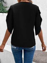 Load image into Gallery viewer, Lace Detail V-Neck Half Sleeve Blouse