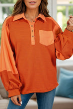 Load image into Gallery viewer, Striped Half Button Long Sleeve Sweatshirt
