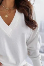 Load image into Gallery viewer, V-Neck Long Sleeve Sweatshirt