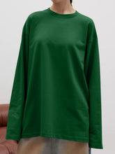 Load image into Gallery viewer, Round Neck Dropped Shoulder Long Sleeve T-Shirt