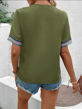 Load image into Gallery viewer, Full Size V-Neck Short Sleeve Blouse