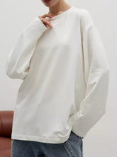 Load image into Gallery viewer, Round Neck Dropped Shoulder Long Sleeve T-Shirt