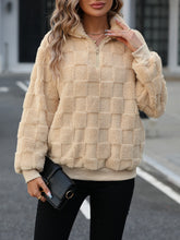 Load image into Gallery viewer, Fuzzy Quarter Zip Long Sleeve Sweatshirt