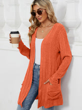 Load image into Gallery viewer, Pocketed Open Front Long Sleeve Cardigan