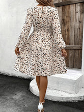 Load image into Gallery viewer, Printed Round Neck Long Sleeve Dress