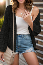 Load image into Gallery viewer, Openwork Open Front Dropped Shoulder Cardigan