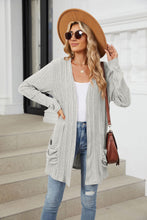 Load image into Gallery viewer, Pocketed Open Front Long Sleeve Cardigan