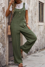 Load image into Gallery viewer, Textured Pocketed Wide Strap Overalls