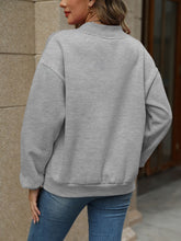 Load image into Gallery viewer, V-Neck Long Sleeve Dropped Shoulder Sweatshirt