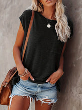 Load image into Gallery viewer, Full Size Round Neck Cap Sleeve T-Shirt