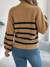 Load image into Gallery viewer, Striped Round Neck Long Sleeve Sweater