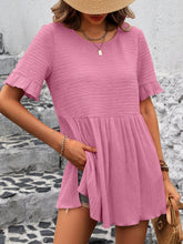 Load image into Gallery viewer, Round Neck Short Sleeve Blouse
