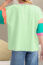 Load image into Gallery viewer, Color Block Round Neck Half Sleeve T-Shirt
